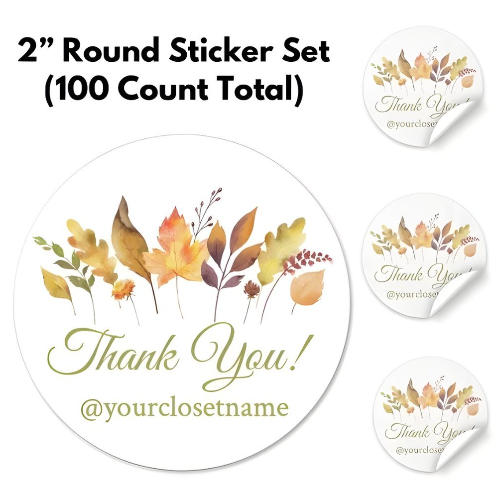Autumn Thank You Sticker Label